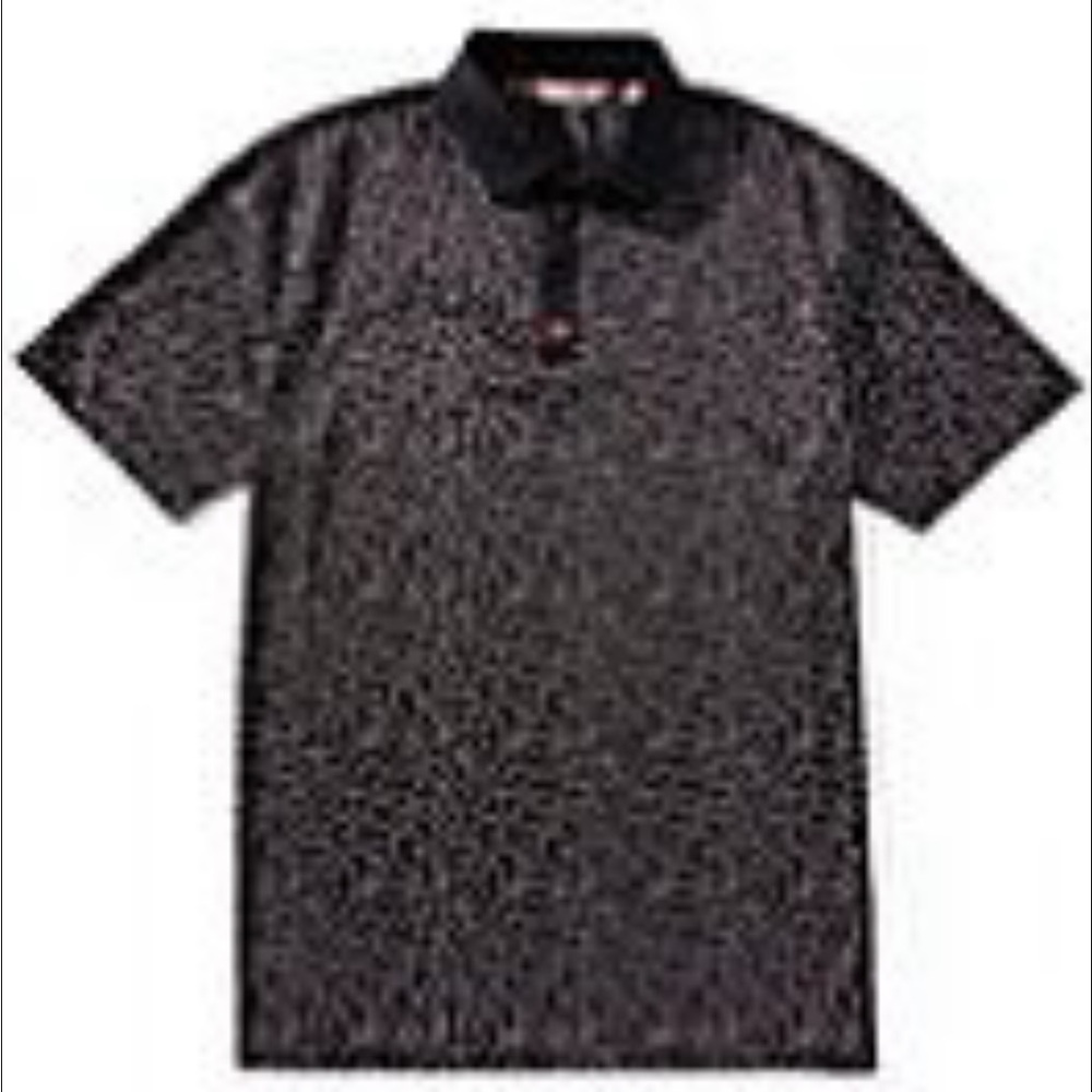 Elegant Black Patterned Polo Shirt